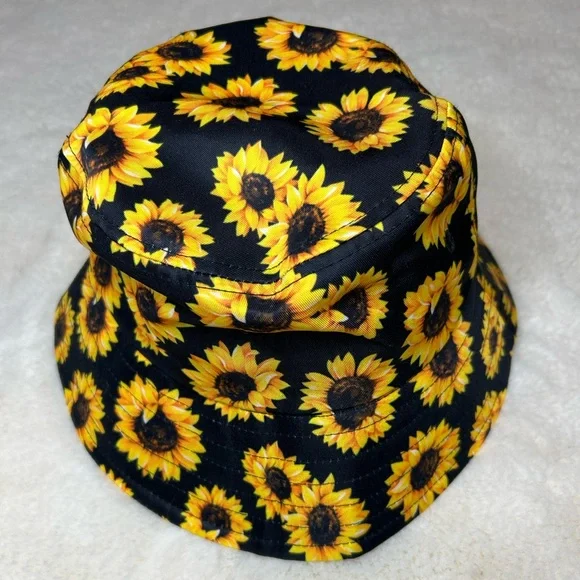 Sunflower & Black Reversible Bucket Hat - Picture 2 of 3